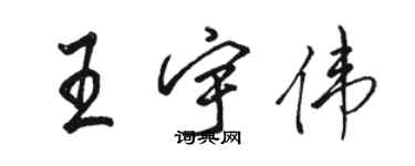 駱恆光王宇偉行書個性簽名怎么寫