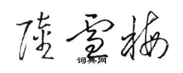 駱恆光陸雪梅草書個性簽名怎么寫