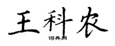 丁謙王科農楷書個性簽名怎么寫