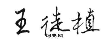 駱恆光王徒植行書個性簽名怎么寫