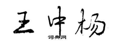 曾慶福王中楊行書個性簽名怎么寫