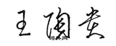 駱恆光王陶貴草書個性簽名怎么寫