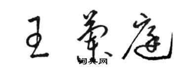 駱恆光王蘭庭草書個性簽名怎么寫