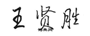 駱恆光王賢勝行書個性簽名怎么寫