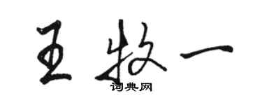 駱恆光王牧一行書個性簽名怎么寫