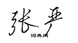 駱恆光張嚴行書個性簽名怎么寫