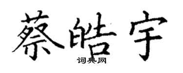 丁謙蔡皓宇楷書個性簽名怎么寫