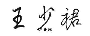 駱恆光王少裙行書個性簽名怎么寫