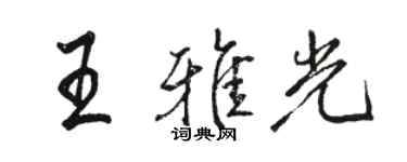 駱恆光王雅光行書個性簽名怎么寫