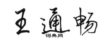 駱恆光王通暢行書個性簽名怎么寫