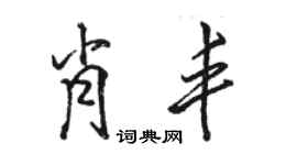 駱恆光肖豐行書個性簽名怎么寫
