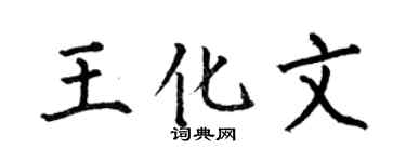 何伯昌王化文楷書個性簽名怎么寫