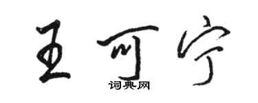 駱恆光王可寧行書個性簽名怎么寫