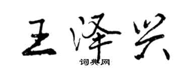 曾慶福王澤興行書個性簽名怎么寫