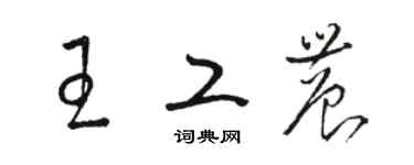 駱恆光王工農草書個性簽名怎么寫