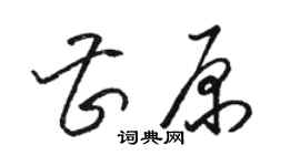 駱恆光曹原草書個性簽名怎么寫