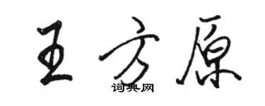 駱恆光王方原行書個性簽名怎么寫