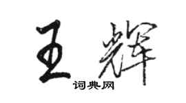 駱恆光王輝行書個性簽名怎么寫