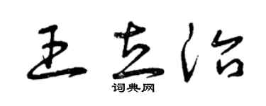 曾慶福王立治草書個性簽名怎么寫