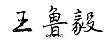 曾慶福王魯毅行書個性簽名怎么寫