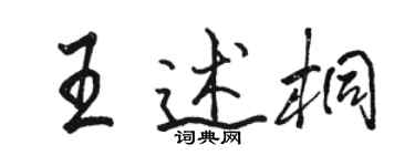 駱恆光王述桐行書個性簽名怎么寫
