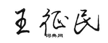 駱恆光王征民行書個性簽名怎么寫