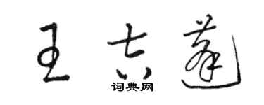 駱恆光王吉蓬草書個性簽名怎么寫