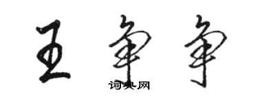 駱恆光王爭爭行書個性簽名怎么寫