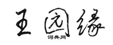 駱恆光王園緣行書個性簽名怎么寫