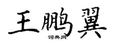 丁謙王鵬翼楷書個性簽名怎么寫