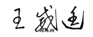 駱恆光王威廷草書個性簽名怎么寫