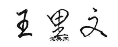 駱恆光王里文行書個性簽名怎么寫