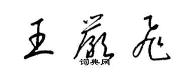 梁錦英王嚴飛草書個性簽名怎么寫