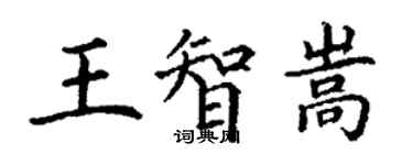 丁謙王智嵩楷書個性簽名怎么寫