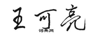 駱恆光王可亮行書個性簽名怎么寫