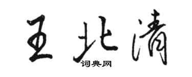 駱恆光王北清行書個性簽名怎么寫