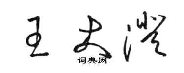 駱恆光王大澄草書個性簽名怎么寫