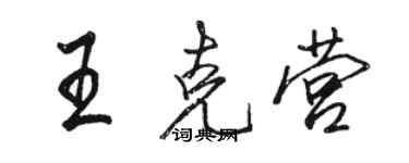 駱恆光王克營行書個性簽名怎么寫