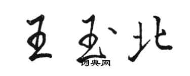 駱恆光王玉北行書個性簽名怎么寫