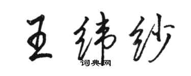 駱恆光王緯紗行書個性簽名怎么寫
