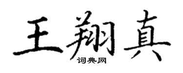 丁謙王翔真楷書個性簽名怎么寫