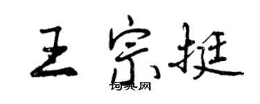 曾慶福王宗挺行書個性簽名怎么寫