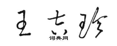 駱恆光王吉珍草書個性簽名怎么寫