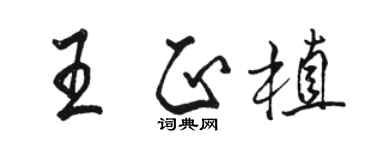 駱恆光王正植行書個性簽名怎么寫