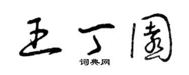 曾慶福王丁園草書個性簽名怎么寫