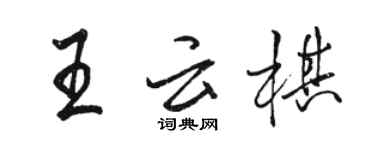 駱恆光王雲棋行書個性簽名怎么寫