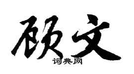 胡問遂顧文行書個性簽名怎么寫
