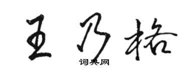 駱恆光王乃格行書個性簽名怎么寫