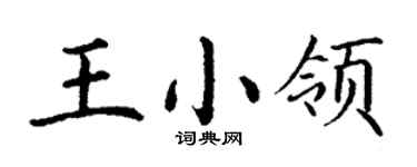 丁謙王小領楷書個性簽名怎么寫