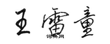 駱恆光王雷童行書個性簽名怎么寫